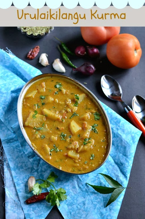 Urulaikilangu Kurma/Potato Kurma/Aloo Kurma Nalini'sKitchen